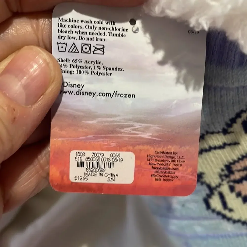 Disney S frozen slipper sock duo Anna Elsa nwt & worn once like new